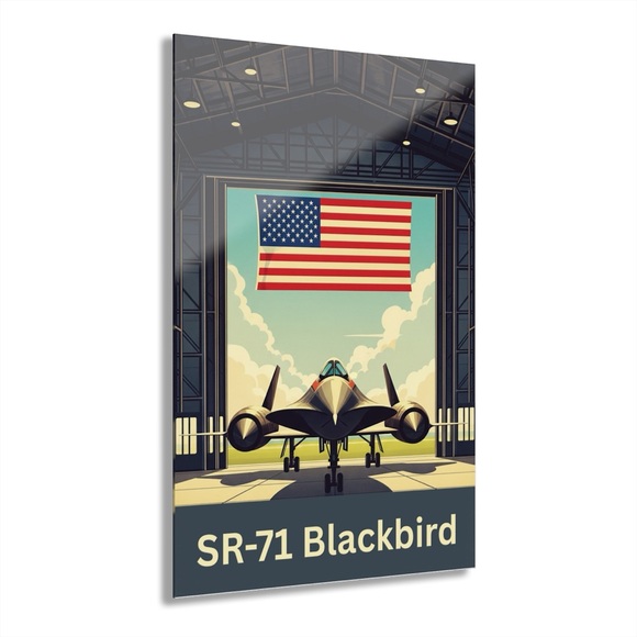 Vintage SR-71 Blackbird Acrylic Wall Art (12” x 18”) - Picture 1 of 1